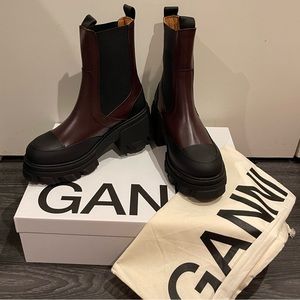 Ganni two-tone combat boots